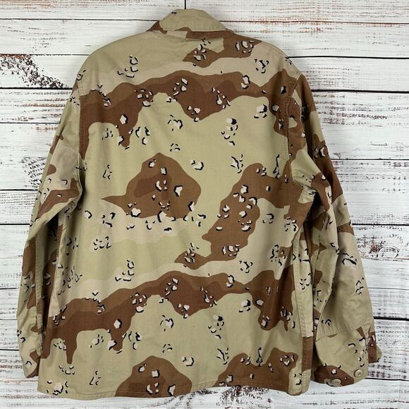 VTG US Army Gulf War Desert Choc Chip Camo 6 Color Shirt Jacket Combat Sz XL - Picture 3 of 6